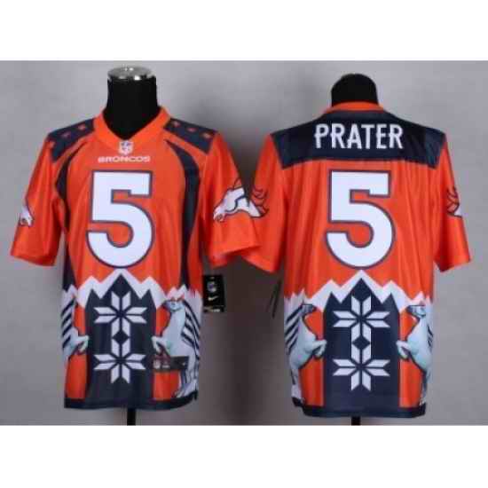 Nike Denver Broncos 5 Matt Prater Orange Elite Style Noble Fashion NFL Jersey